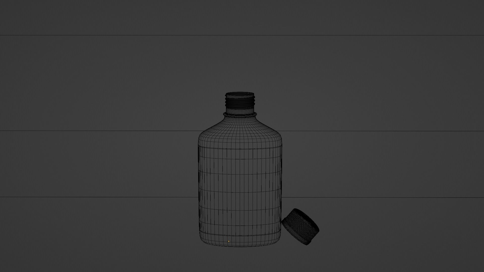 empty bottle with label 3D model_10