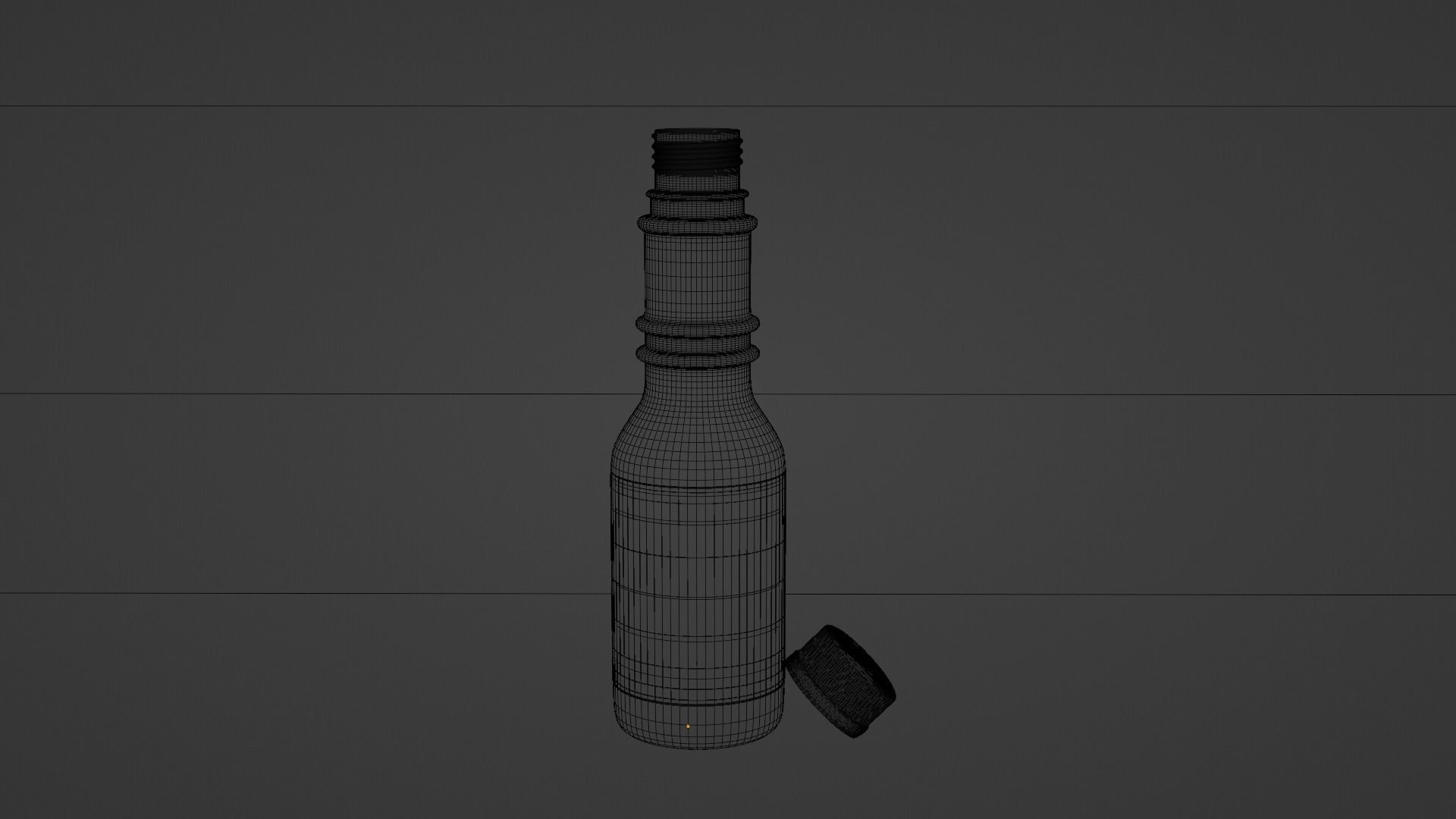 empty bottle with label 3D model_7
