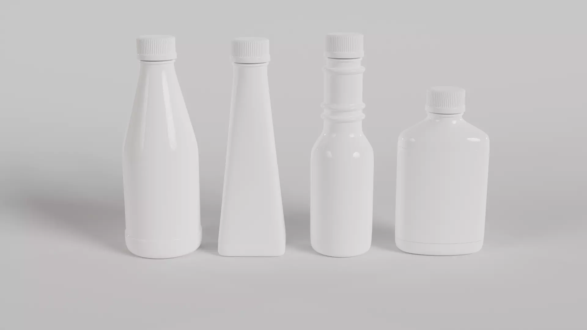 empty bottle with label 3D model_0