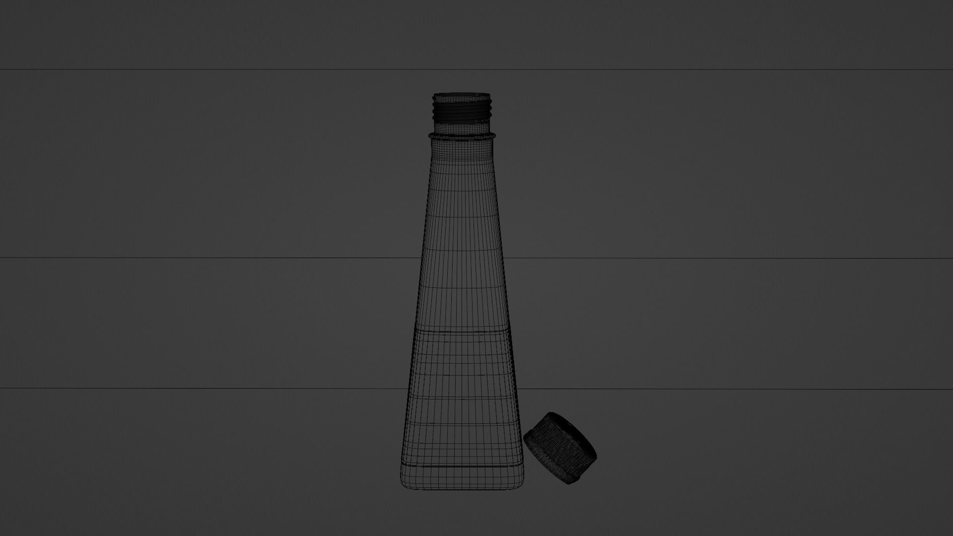 empty bottle with label 3D model_8