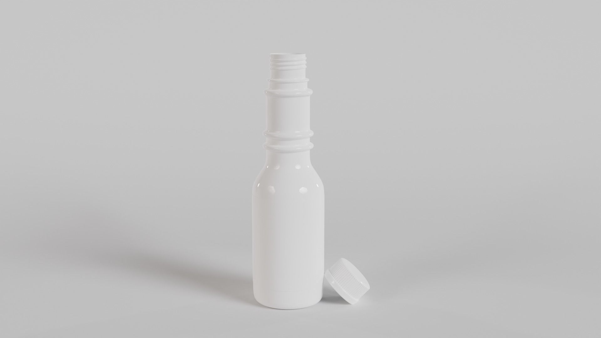 empty bottle with label 3D model_3