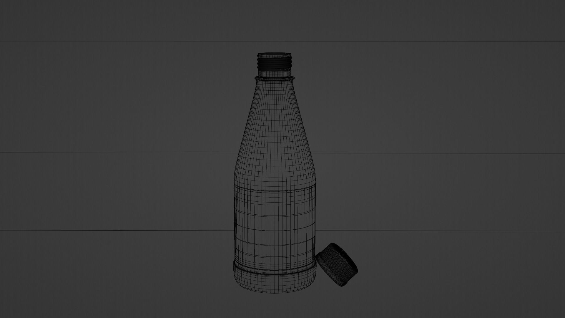 empty bottle with label 3D model_9