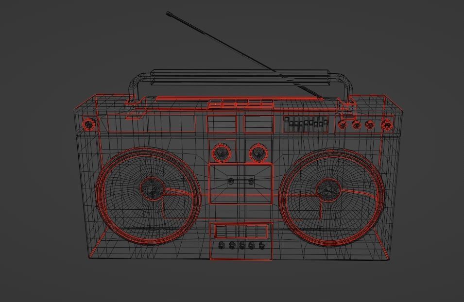 Stylized radio player 3D model_1