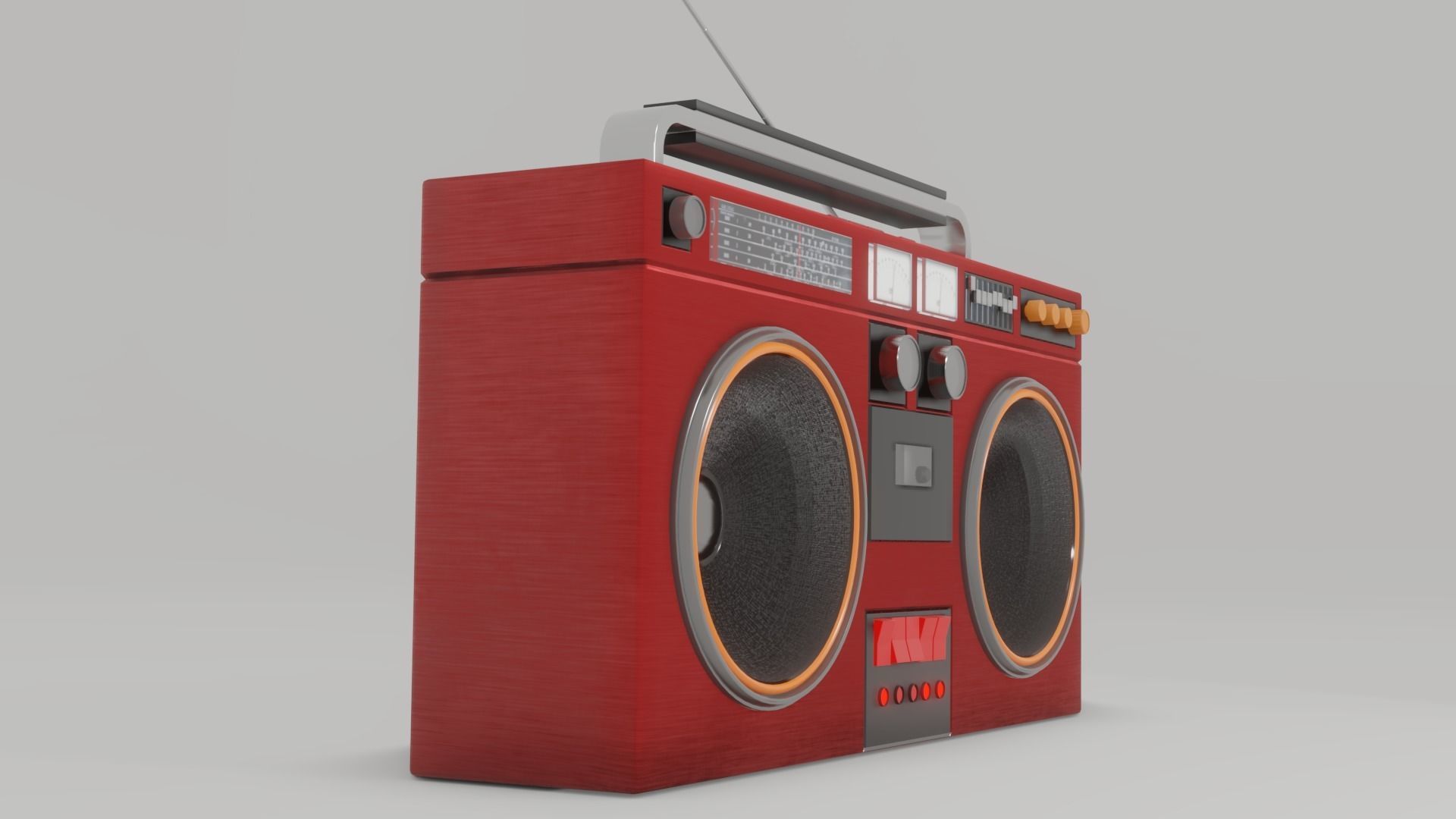 Stylized radio player 3D model_4