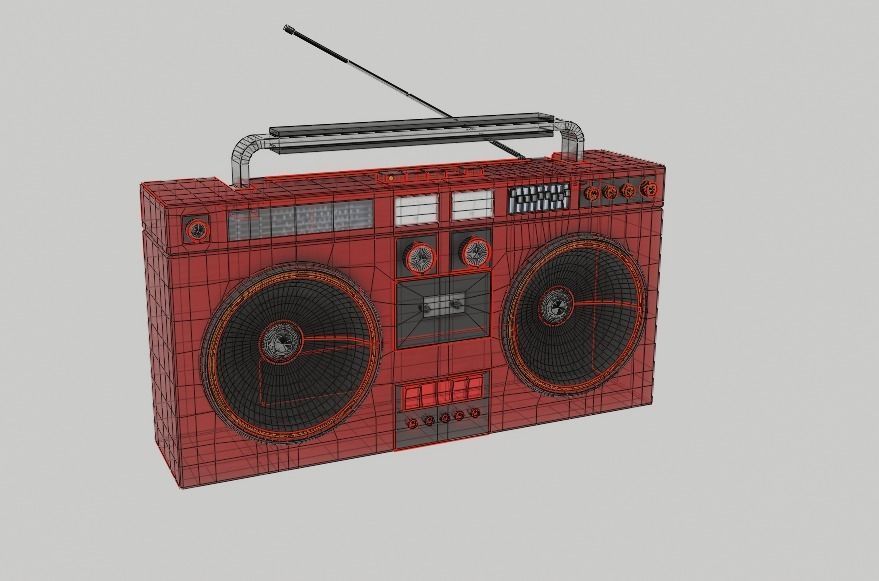 Stylized radio player 3D model_2