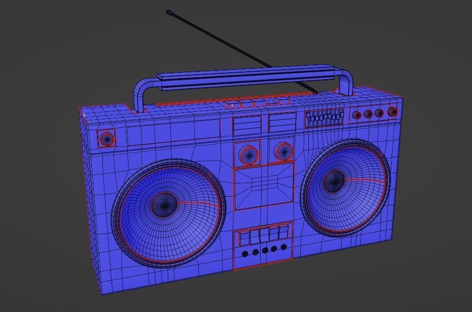 Stylized radio player 3D model_3