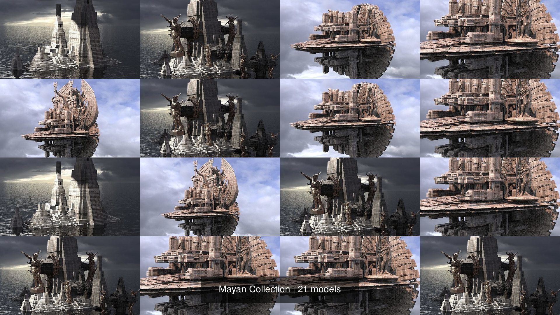 Mayan Collection golden sunburst in sky _3