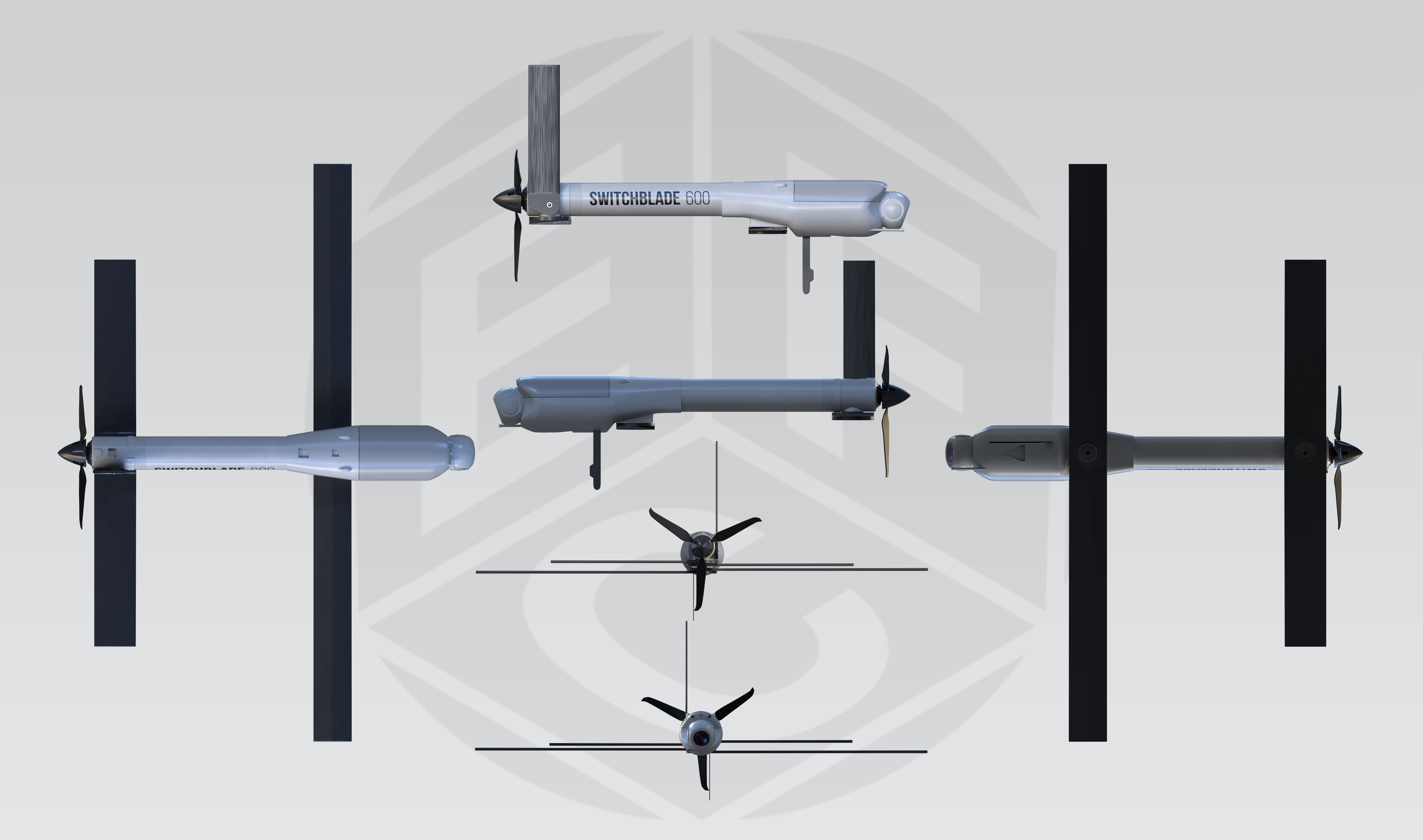 Switchblade 600 and Launcher 3D model_11
