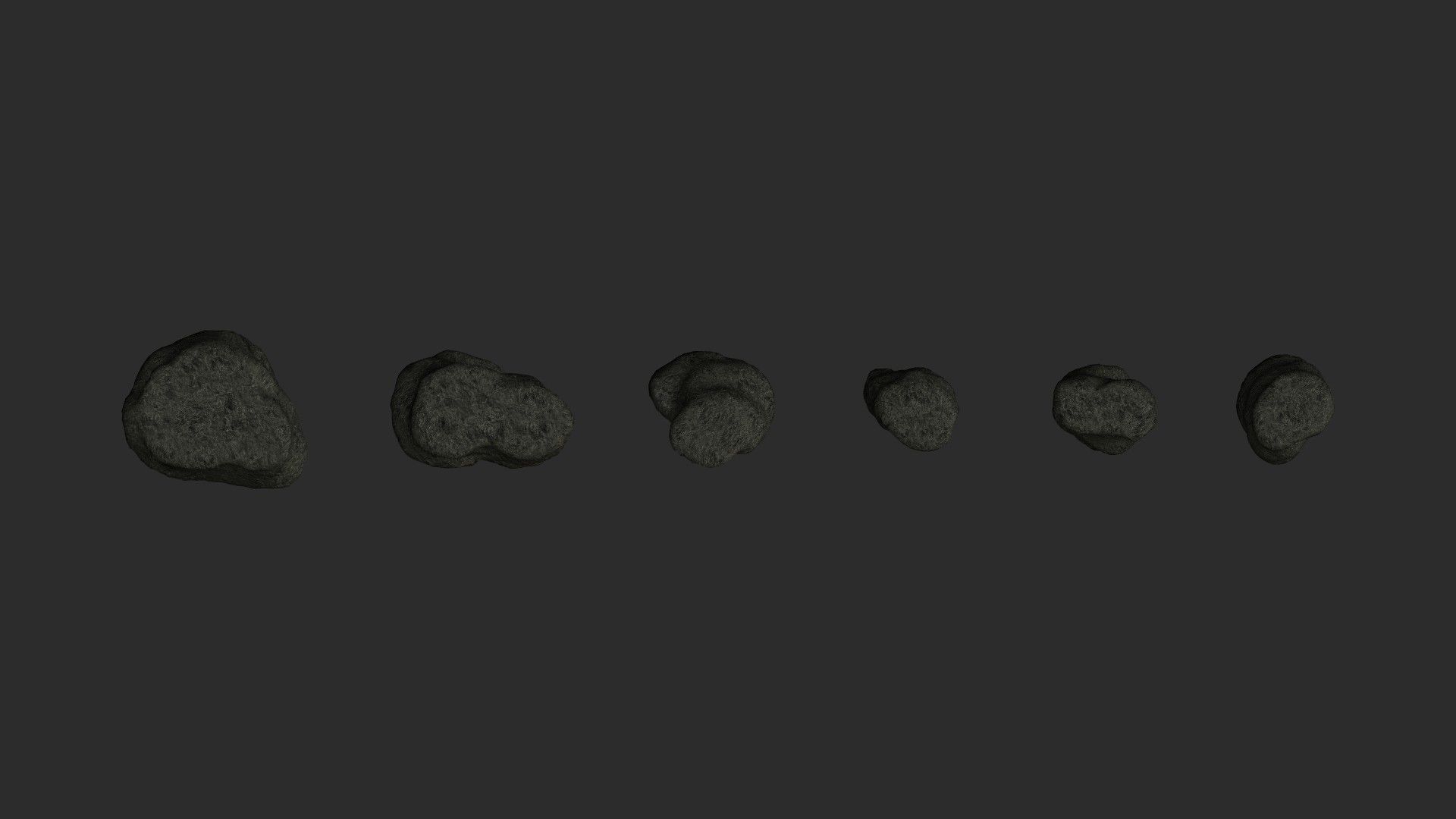 Short Flat Rocks - Cave 2 Low-poly 3D model_2