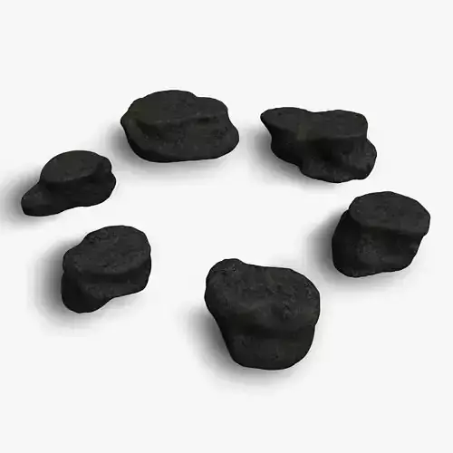 Short Flat Rocks - Cave 2 Low-poly 3D model