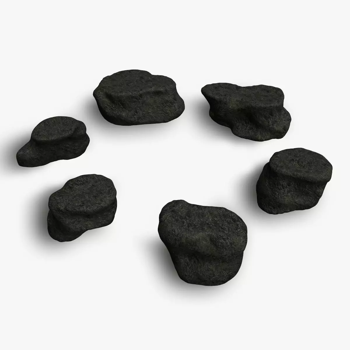Short Flat Rocks - Cave 2 Low-poly 3D model_0