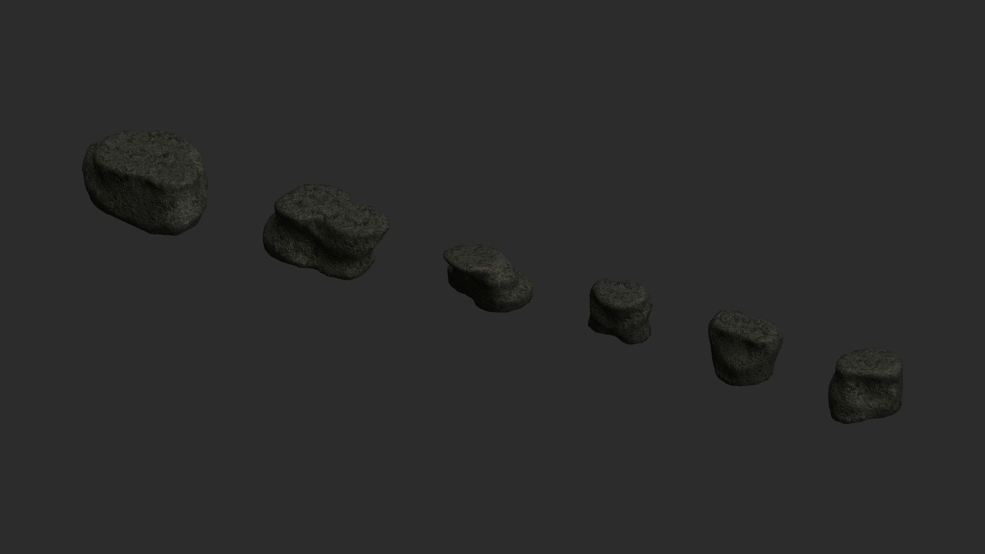 Short Flat Rocks - Cave 2 Low-poly 3D model_13