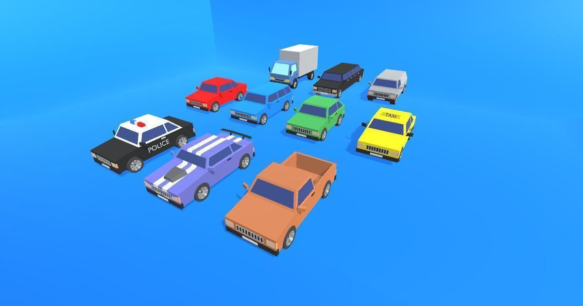 Low Poly Vehicles - Cars Pack Low-poly 3D model_4