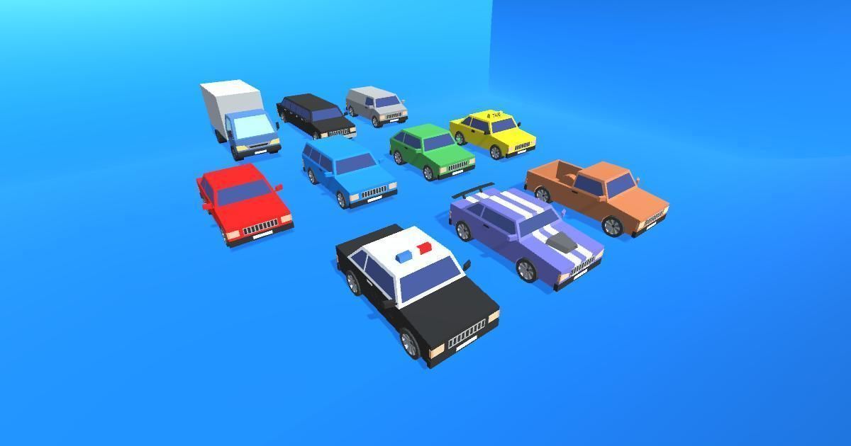 Low Poly Vehicles - Cars Pack Low-poly 3D model_3