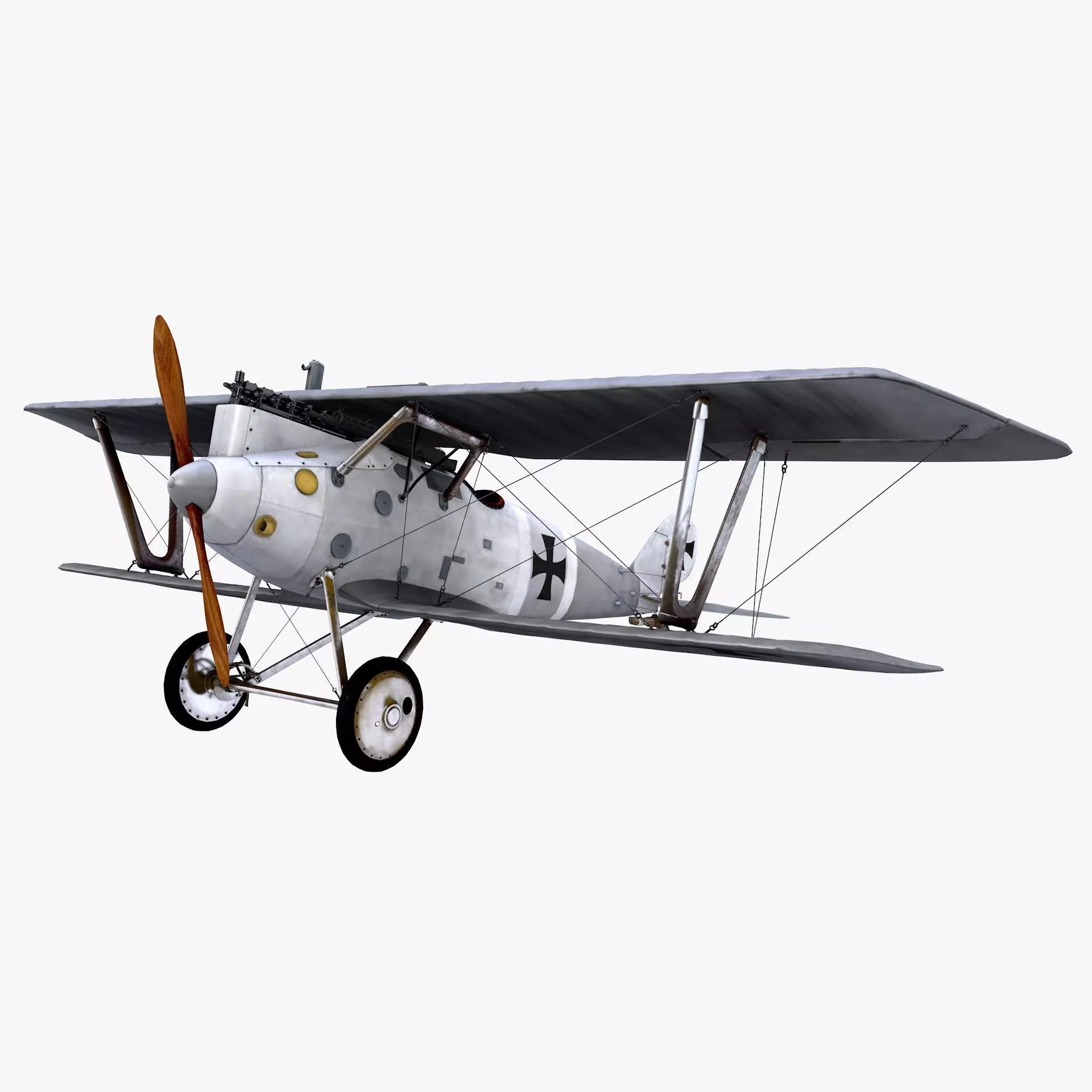 German Biplane Pfalz DIII WWI Plane Low-poly 3D model