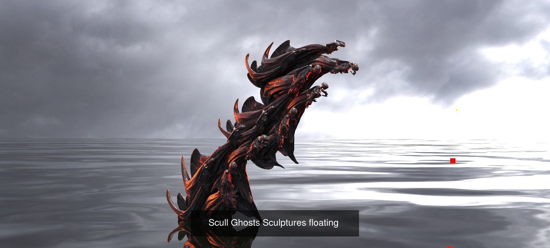 Staff Collection skull with chains hanging from it _2