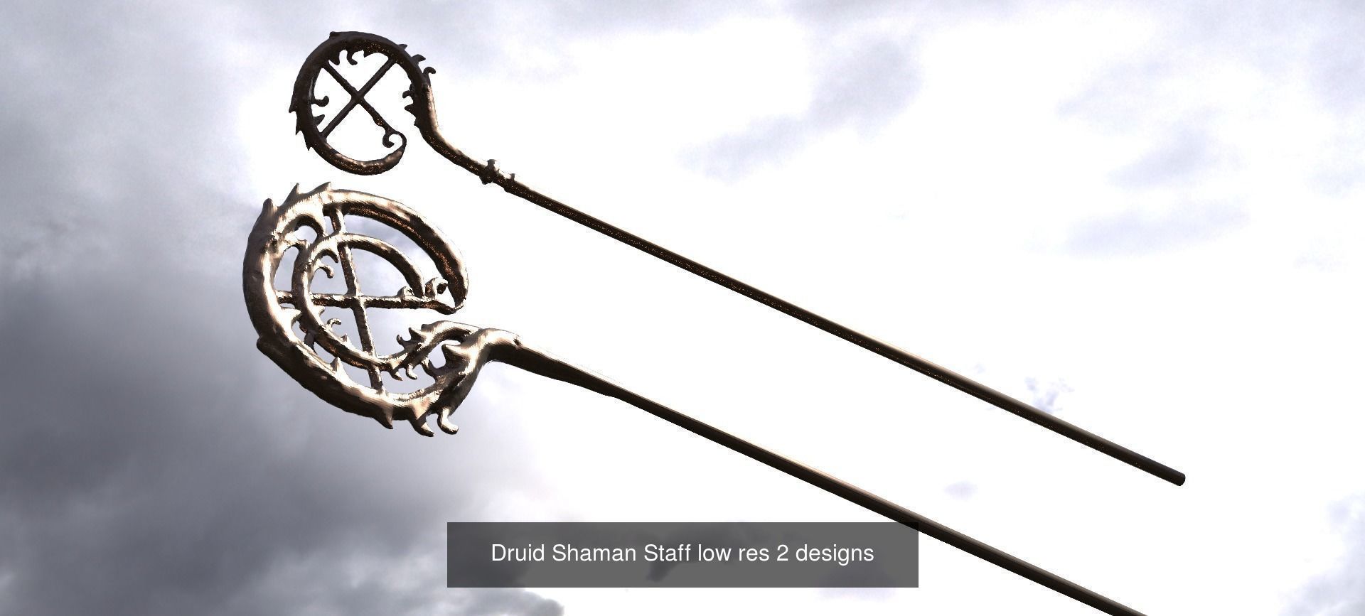 Staff Collection skull with chains hanging from it _5