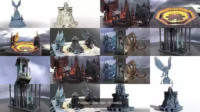 Fountain collection three dragons