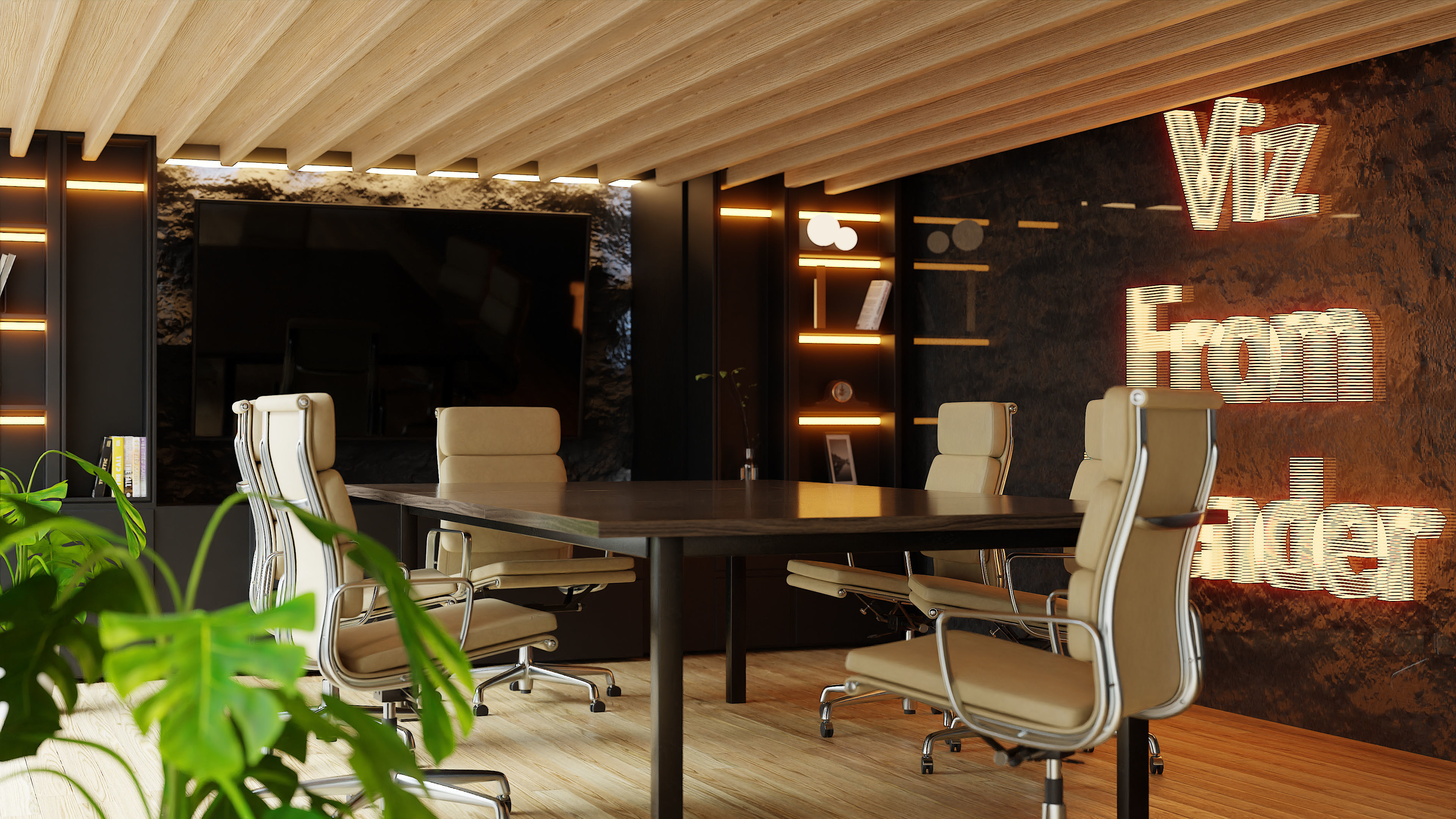 Photorealistic office in native blend file by-VIZFROMBLENDER 3D model_1