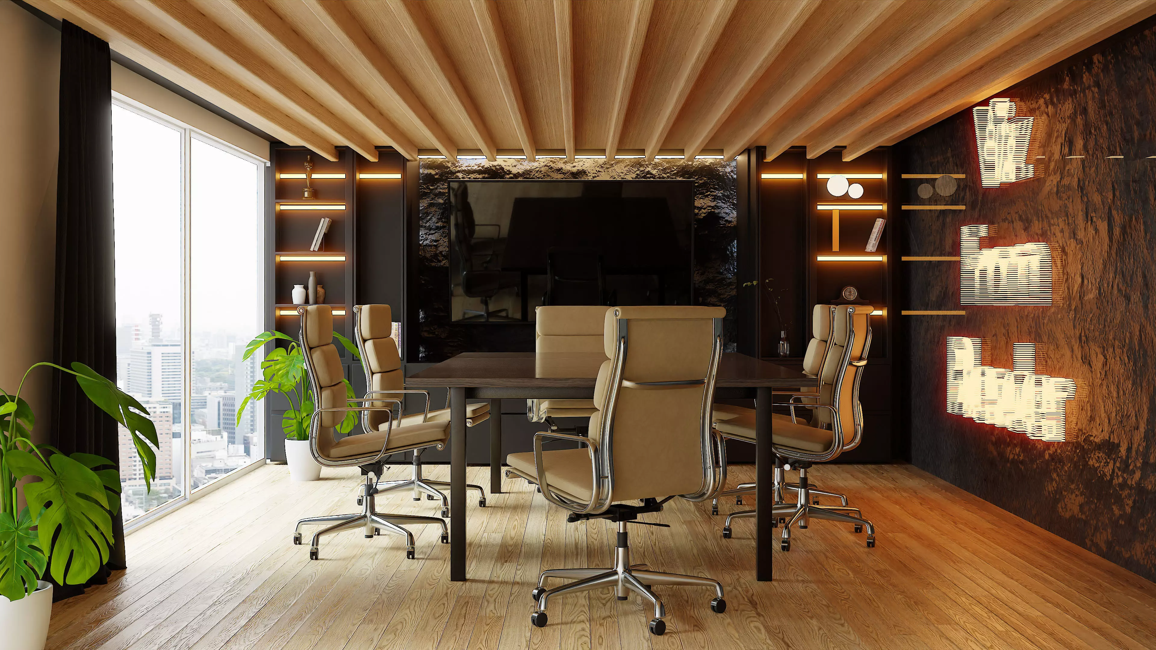 Photorealistic office in native blend file by-VIZFROMBLENDER 3D model_0