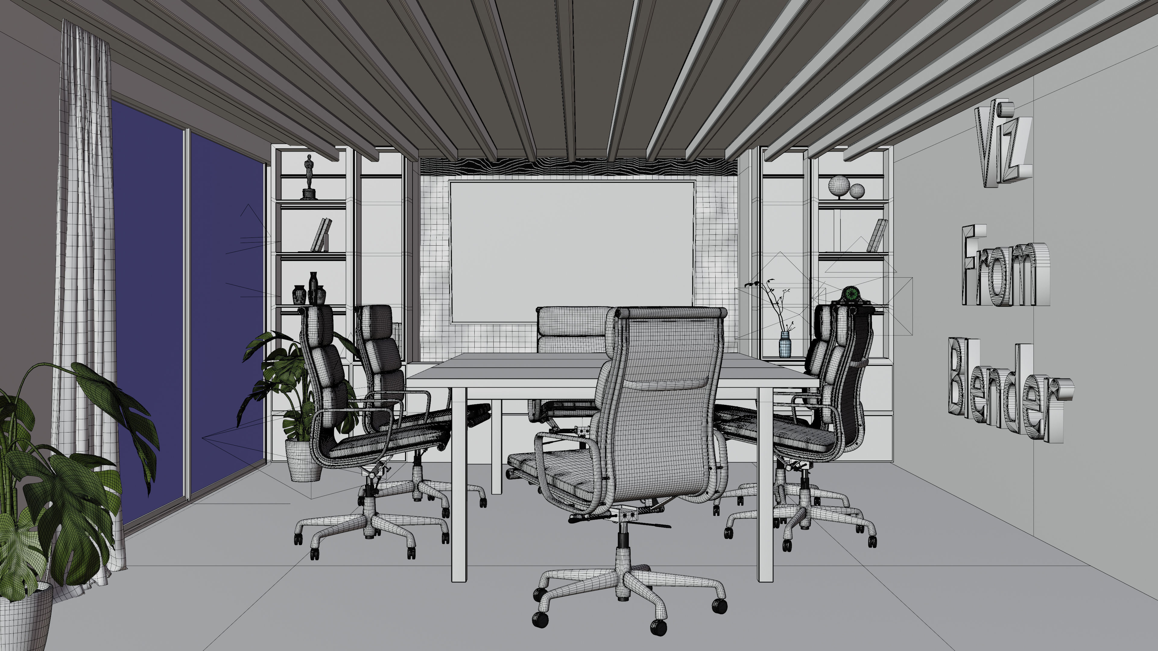 Photorealistic office in native blend file by-VIZFROMBLENDER 3D model_4