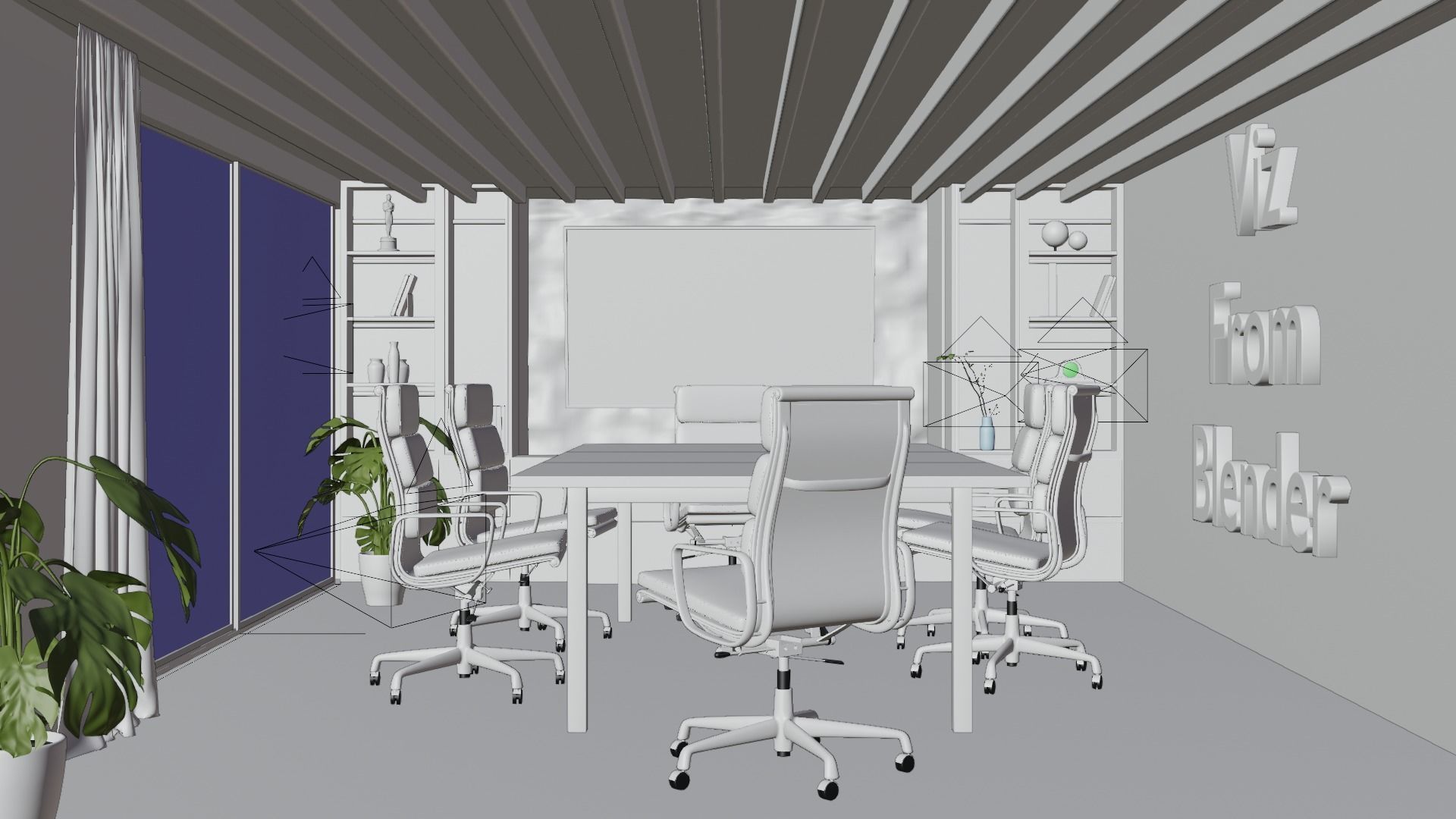 Photorealistic office in native blend file by-VIZFROMBLENDER 3D model_5