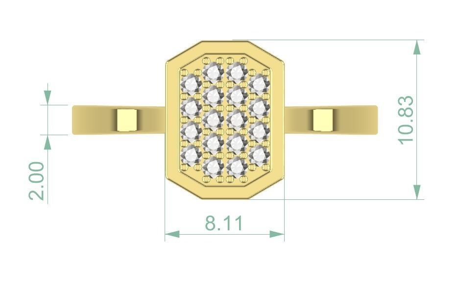 Anillo pave 3D print model_4