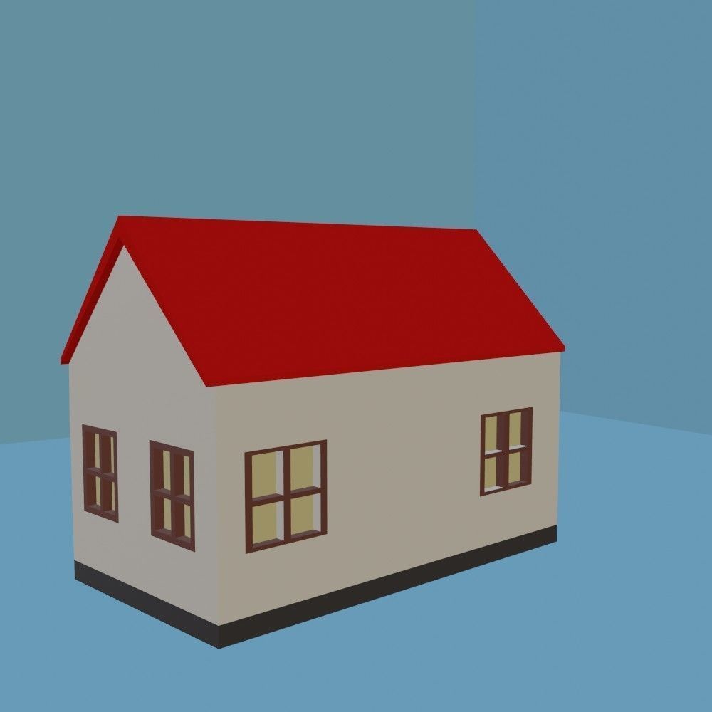 Lighthouse house with roof 3D model_9