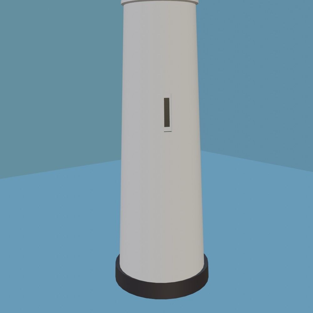 Lighthouse house with roof 3D model_11