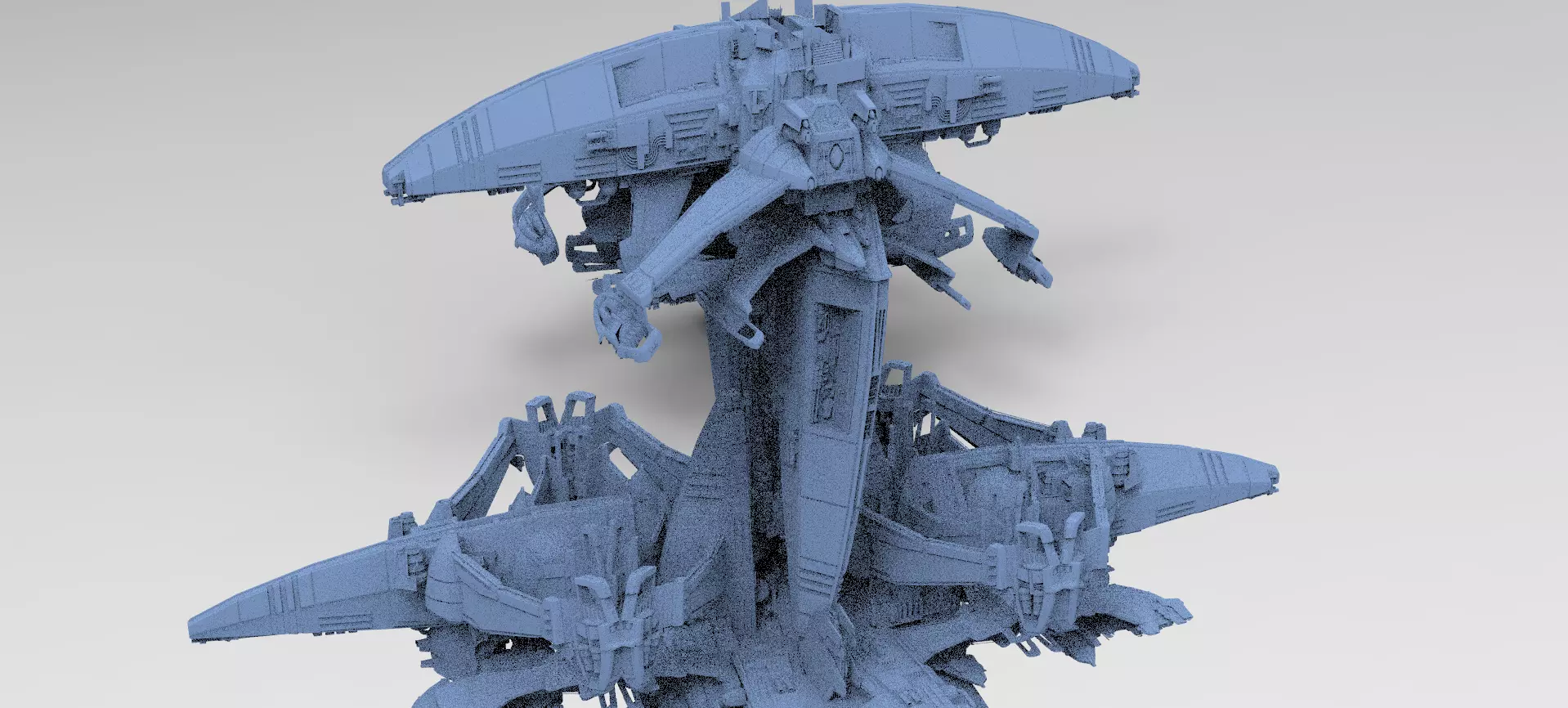 Dark Terra Former Ship destroyer 3 versions 3D model_0