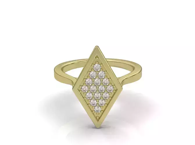 Anillo rombo pave