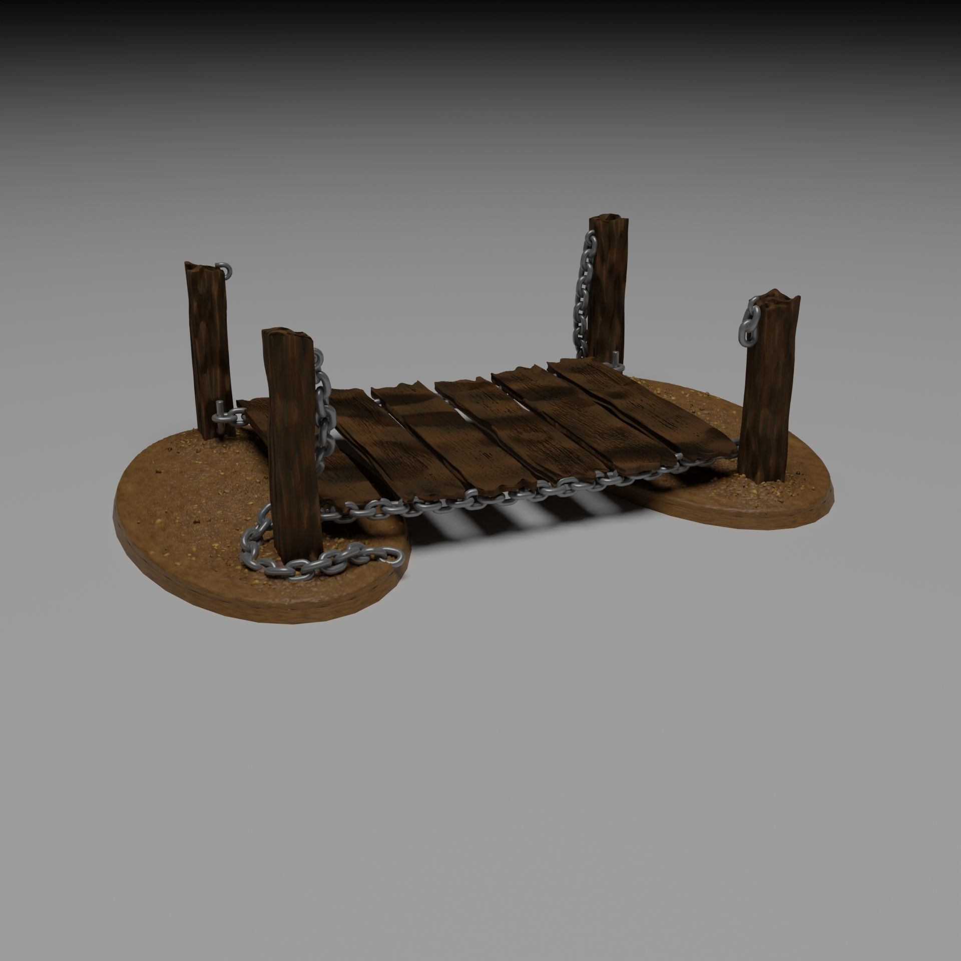 warhammer terrain old bridge with chains Free 3D print model_1