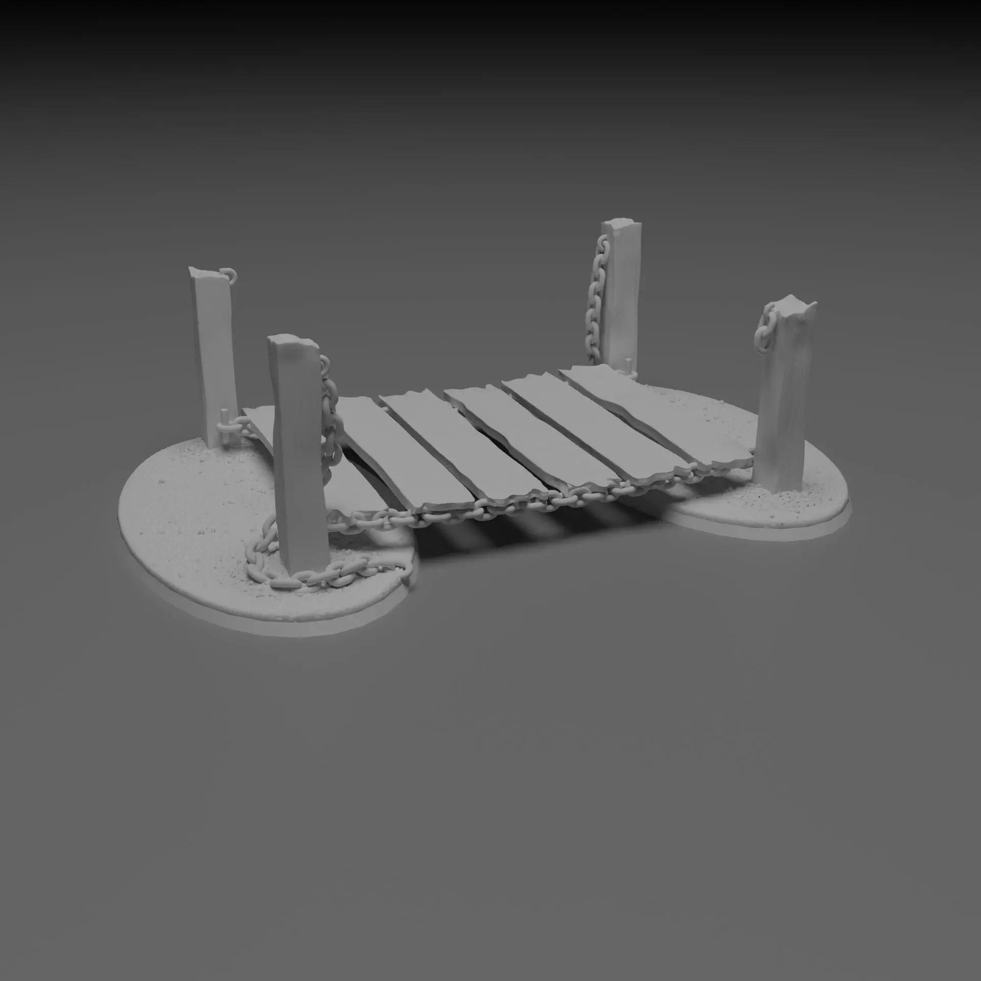 warhammer terrain old bridge with chains Free 3D print model_0