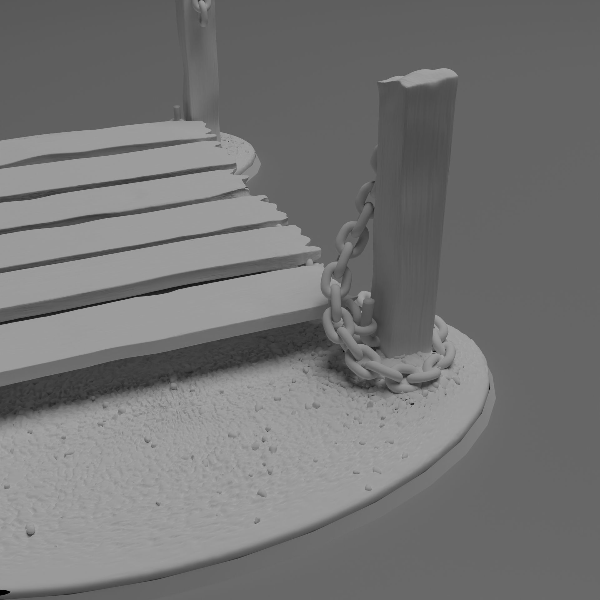 warhammer terrain old bridge with chains Free 3D print model_2