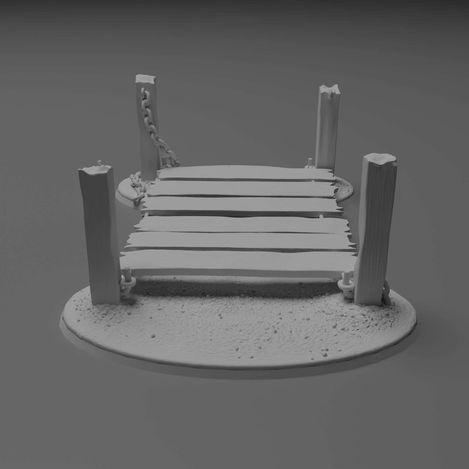 warhammer terrain old bridge with chains Free 3D print model_5