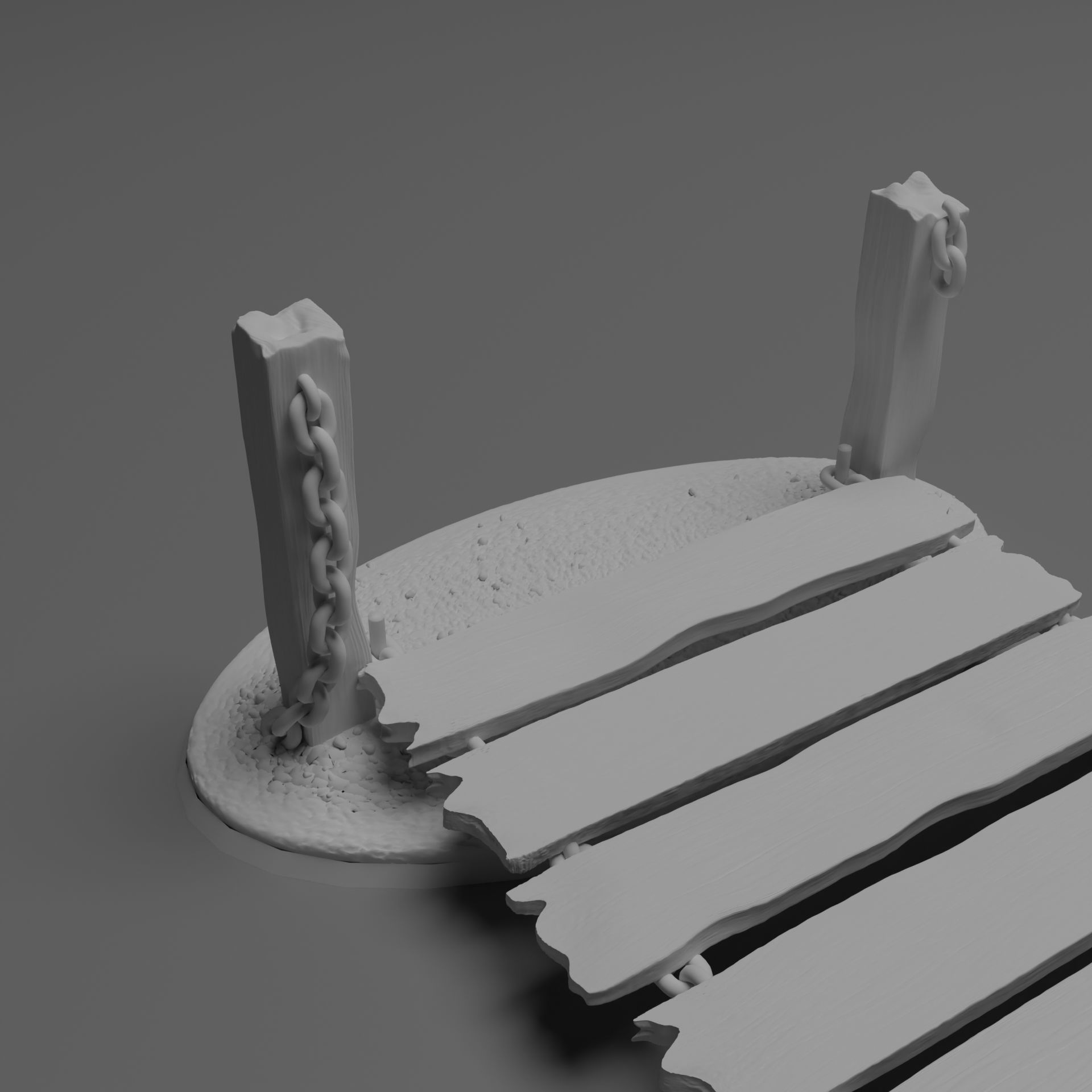 warhammer terrain old bridge with chains Free 3D print model_3