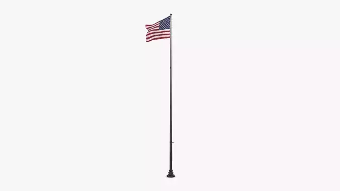 Flag Pole Low-poly 3D model