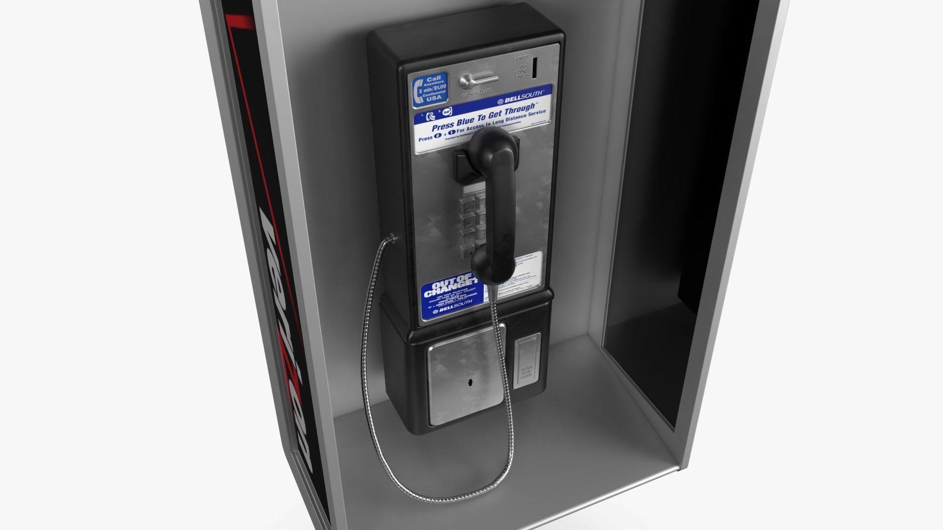 Public Phone Low-poly 3D model_8