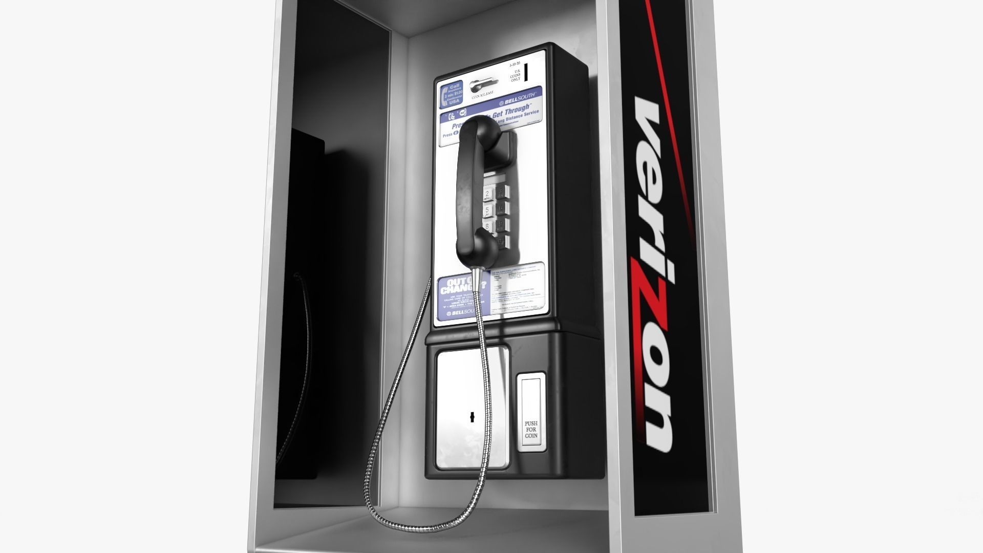Public Phone Low-poly 3D model_2
