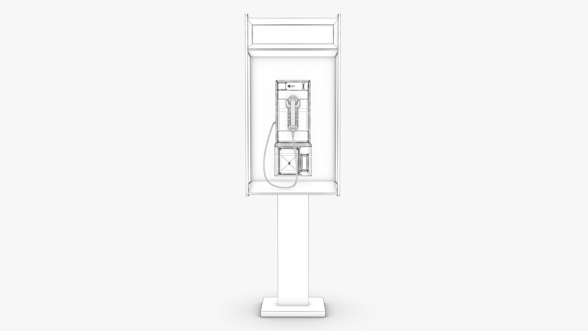 Public Phone Low-poly 3D model_11