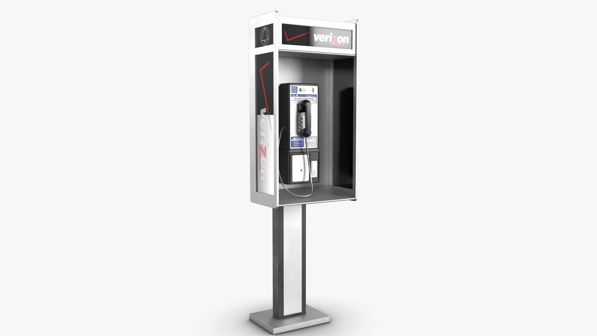 Public Phone Low-poly 3D model_4