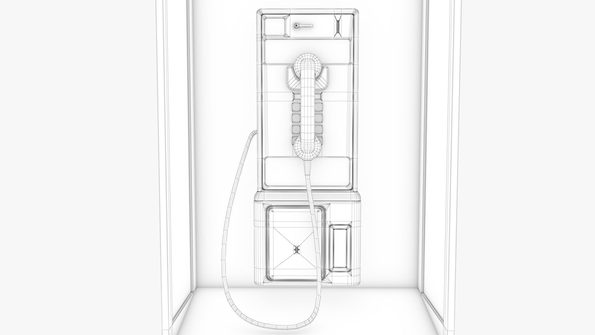 Public Phone Low-poly 3D model_15