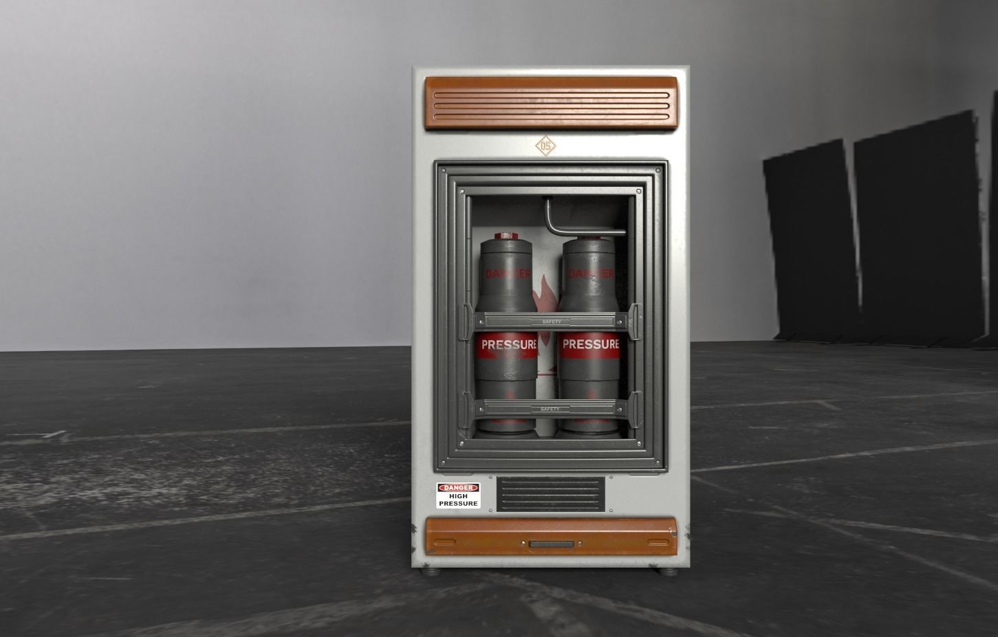 Sci Fi Cylinder storage module Low-poly 3D model_2