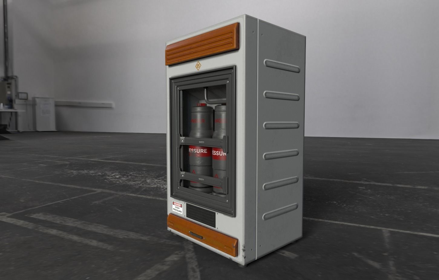 Sci Fi Cylinder storage module Low-poly 3D model_1