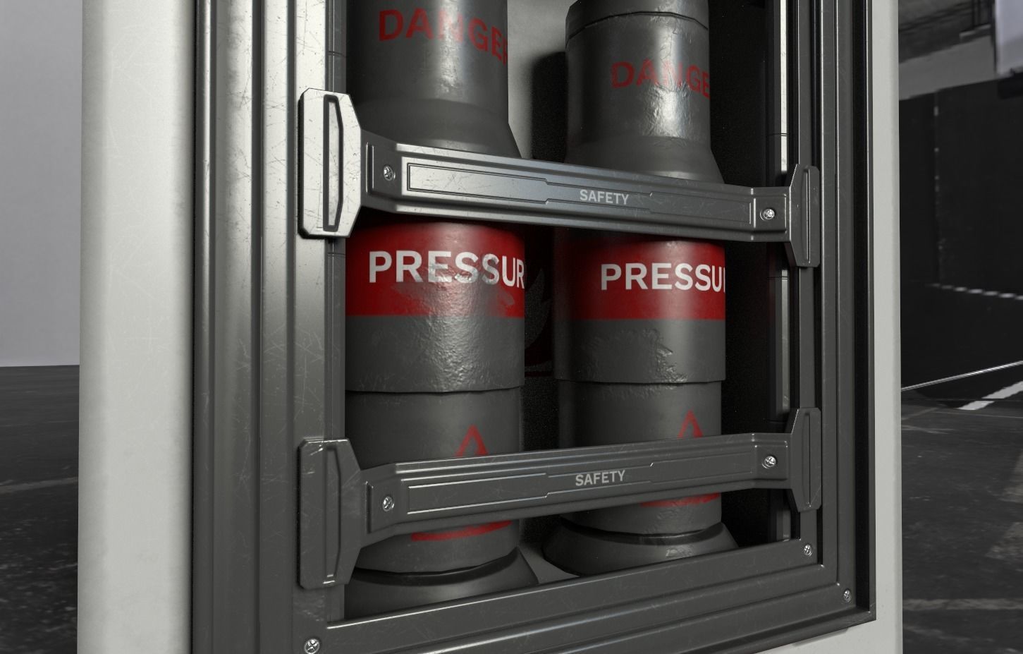 Sci Fi Cylinder storage module Low-poly 3D model_3