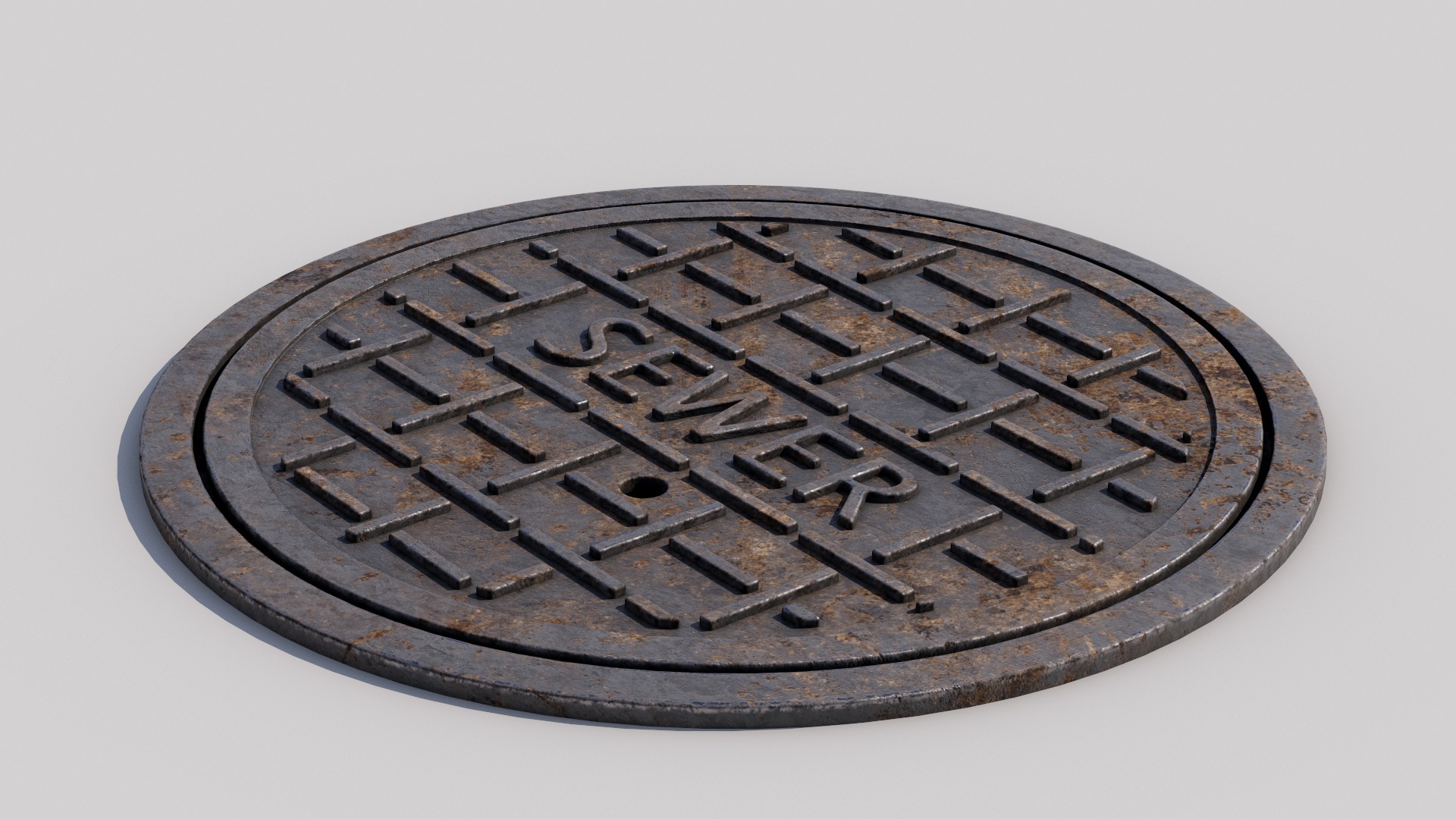 Sewer door 01 Low-poly 3D model_2