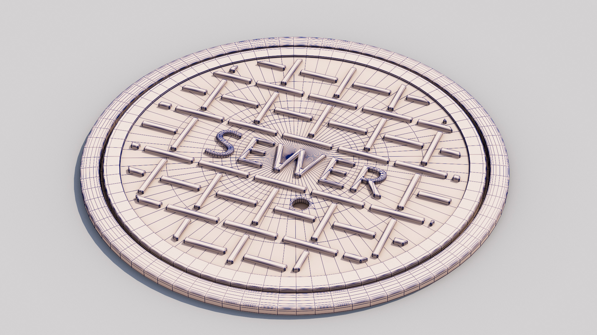 Sewer door 01 Low-poly 3D model_6