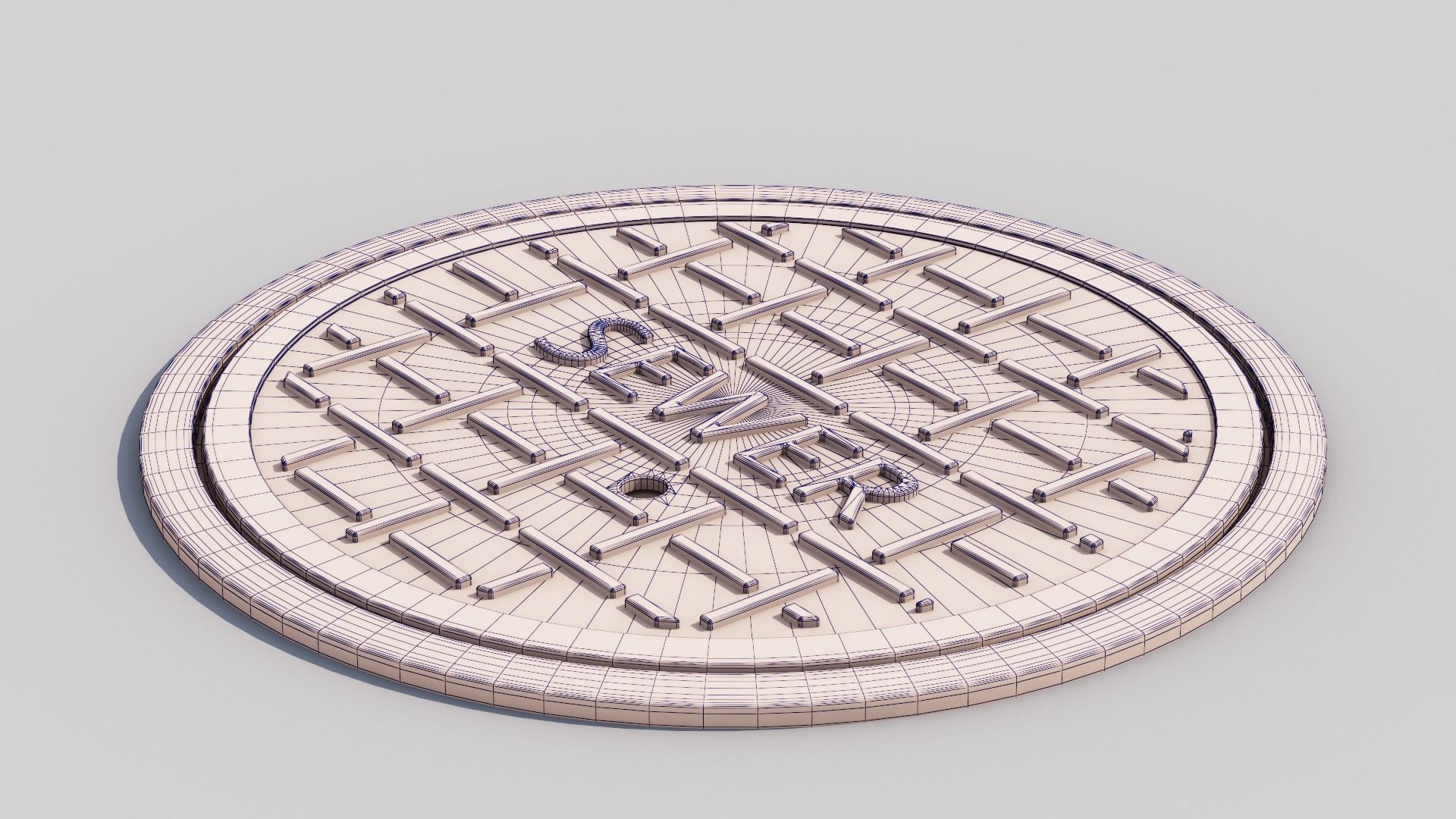 Sewer door 01 Low-poly 3D model_7