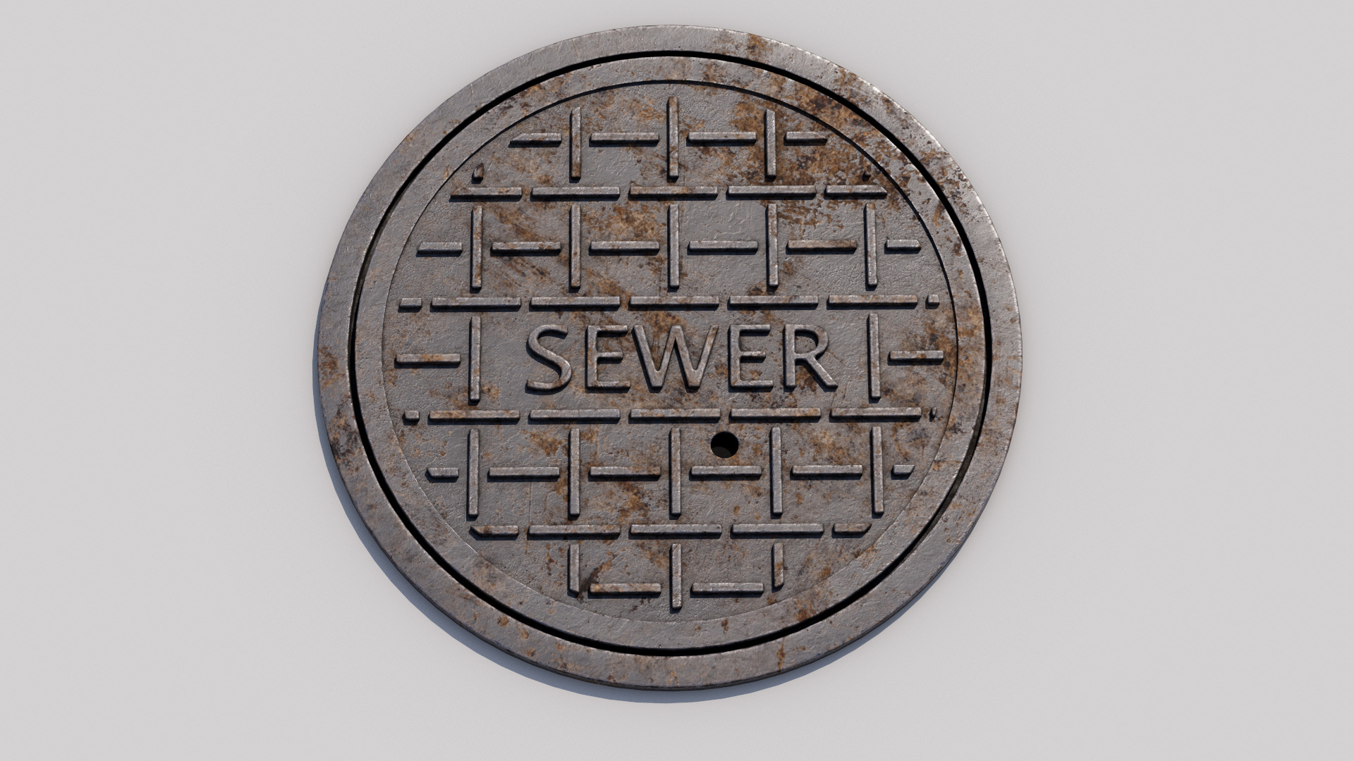 Sewer door 01 Low-poly 3D model_4