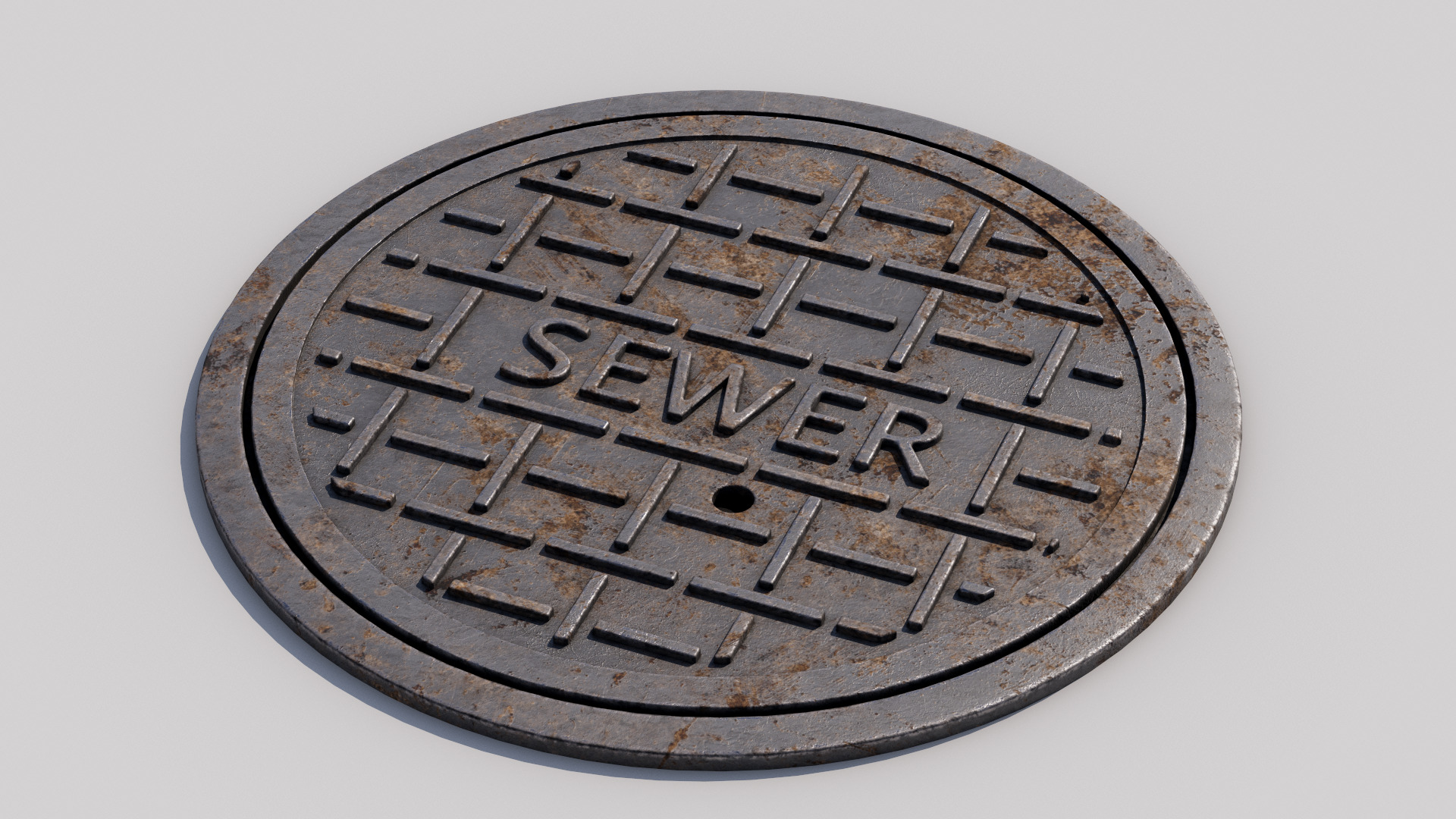Sewer door 01 Low-poly 3D model_1